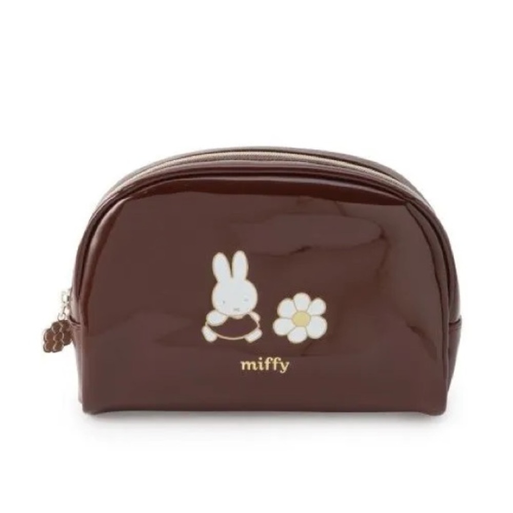 Miffy - Brown Patent Zipper Pouch